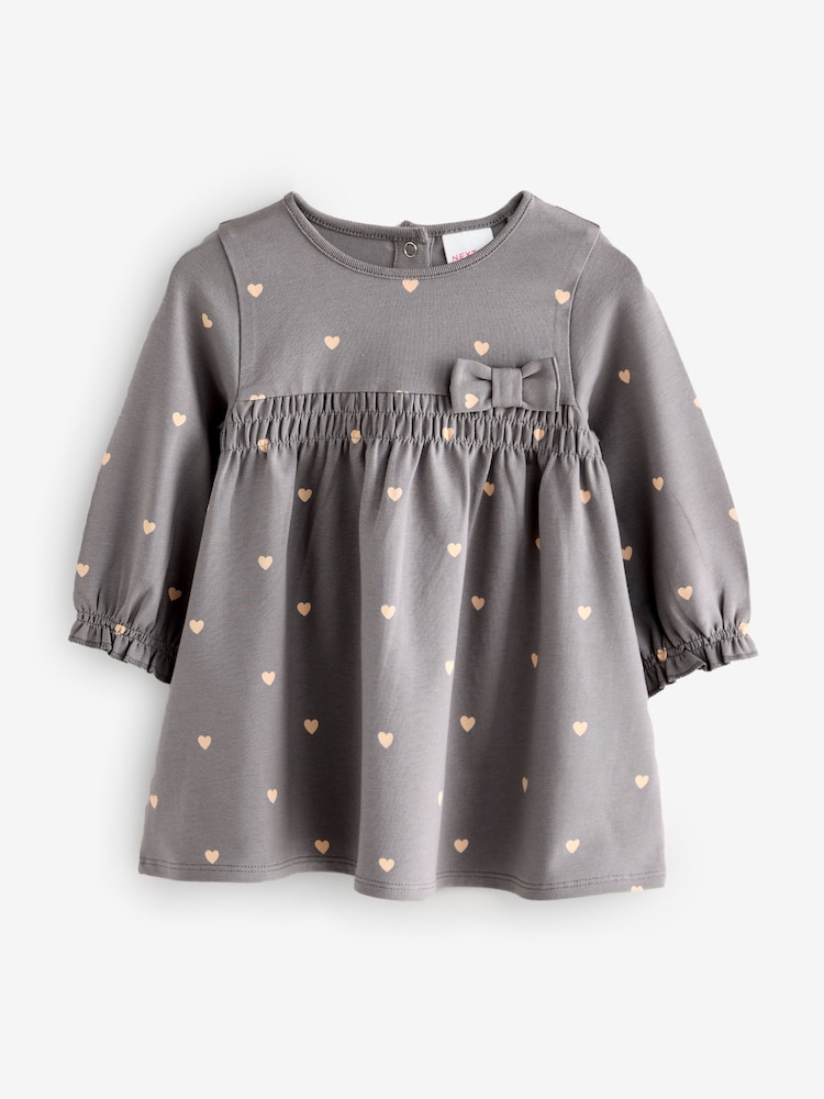 Pink/Grey Hearted Jersey Dress - Image 1 of 1