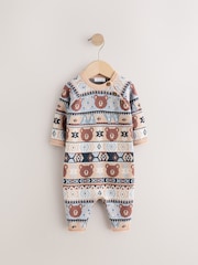 Stone 100% Cotton Cable Knit Rompersuit - Image 1 of 3