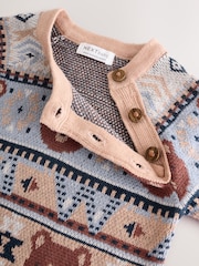 Stone 100% Cotton Cable Knit Rompersuit - Image 2 of 3