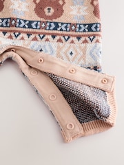 Stone 100% Cotton Cable Knit Rompersuit - Image 3 of 3