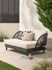 Natural Boucle Genoa Garden Love Seat Sofa - Image 1 of 8
