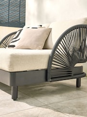 Natural Boucle Genoa Garden Love Seat Sofa - Image 2 of 8
