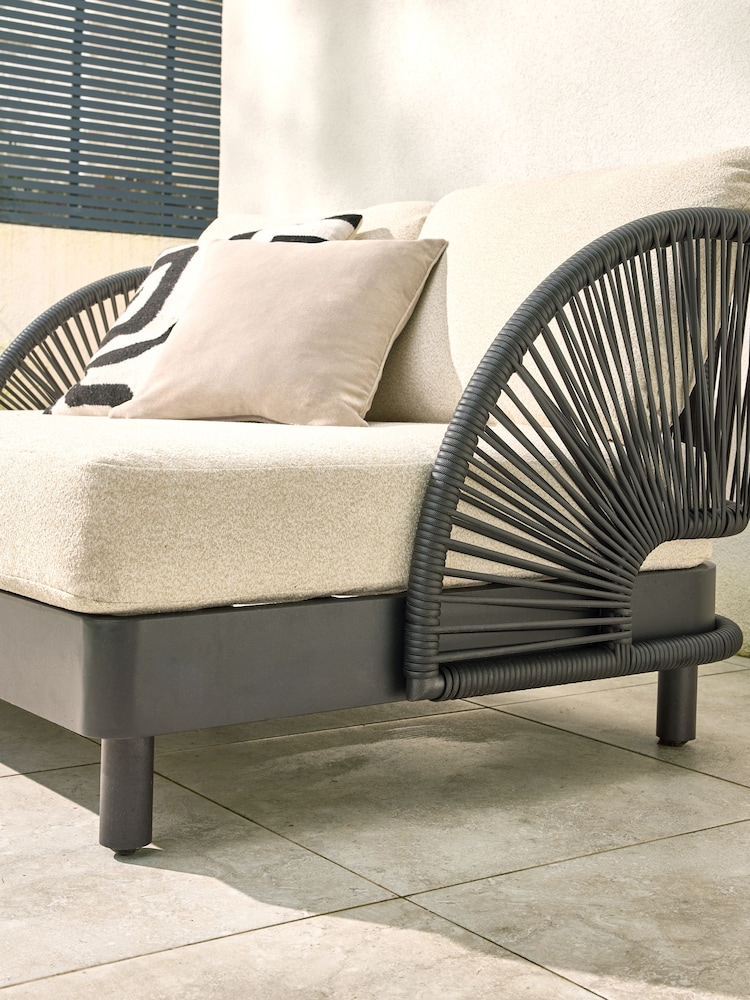 Natural Boucle Genoa Garden Love Seat Sofa - Image 2 of 8
