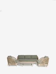 Green Boucle Genoa 5 Seater Garden Sofa Chairs and Table Lounge Set - Image 2 of 7