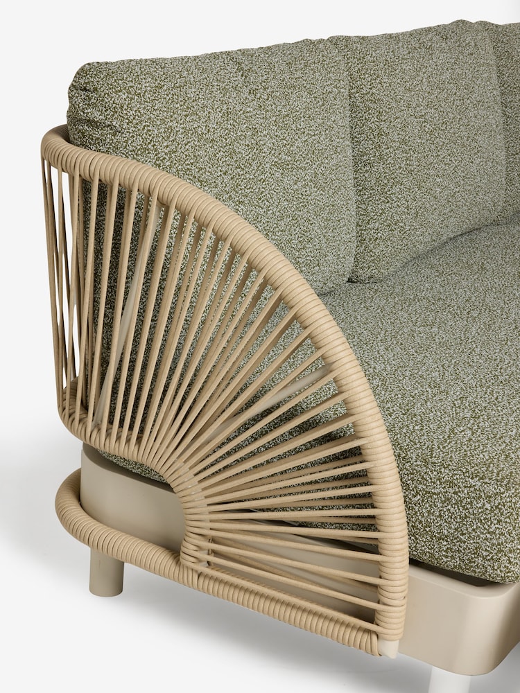 Green Boucle Genoa 5 Seater Garden Sofa Chairs and Table Lounge Set - Image 7 of 7