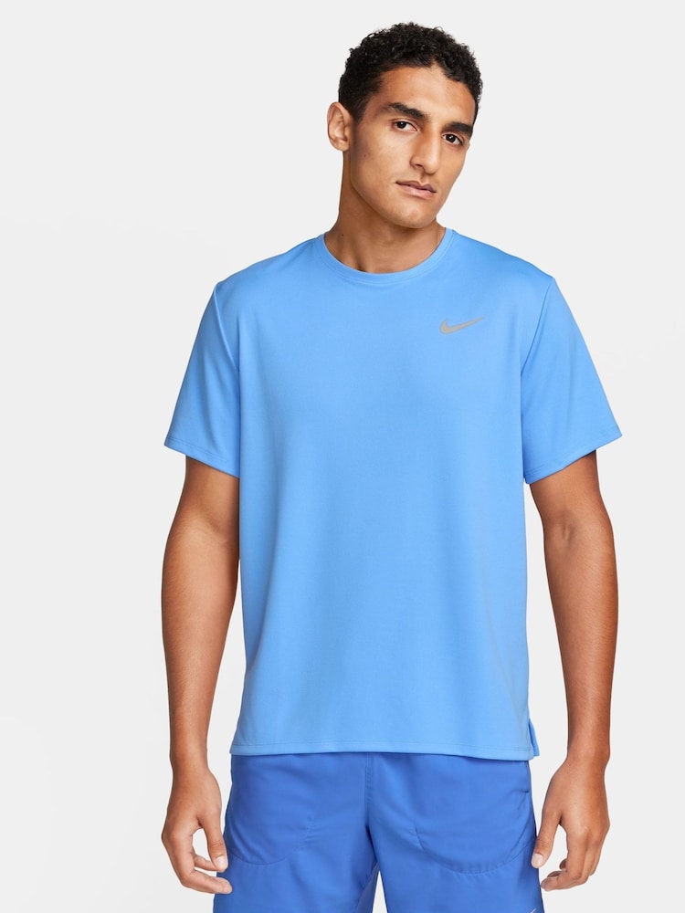 Nike University Blue Dri-FIT Miler Running T-Shirt - Image 1 of 10