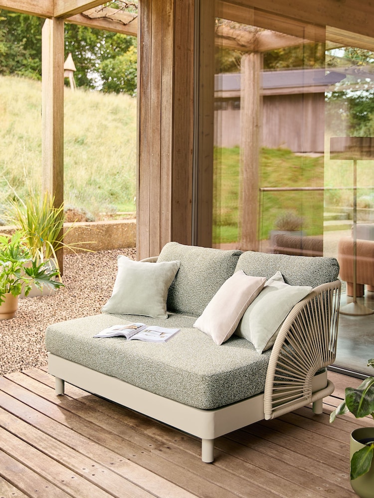 Green Boucle Genoa Garden Love Seat Sofa - Image 1 of 8