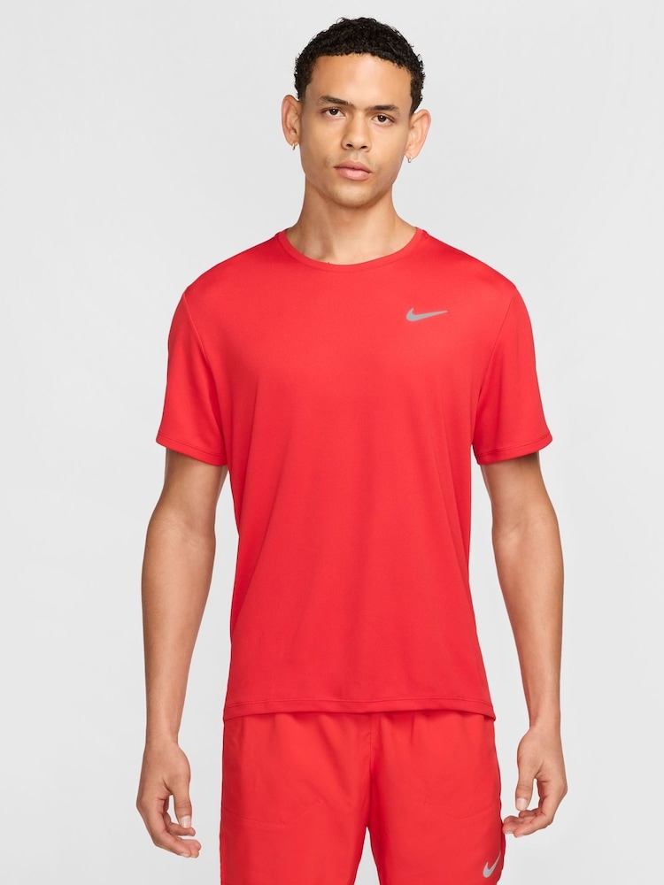 Nike University Red Dri-FIT Miler Running T-Shirt - Image 1 of 6