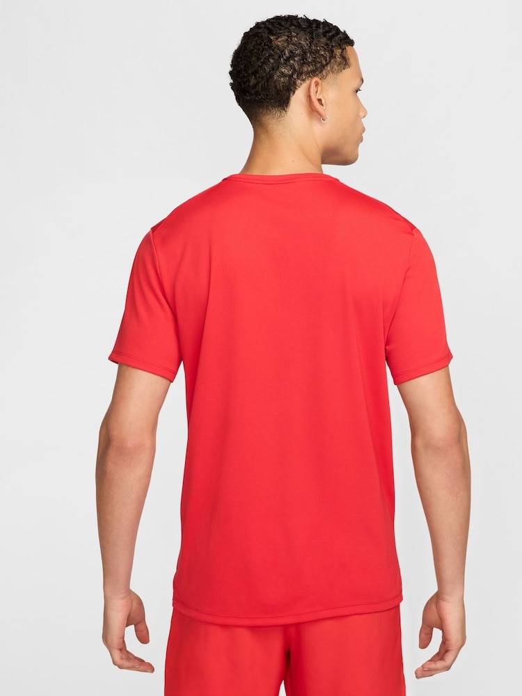 Nike University Red Dri-FIT Miler Running T-Shirt - Image 2 of 6