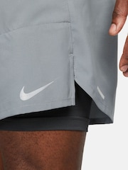 Nike Smoke Grey Dri-FIT Stride 7 Inch 2-In-1 Running Shorts - Image 5 of 6