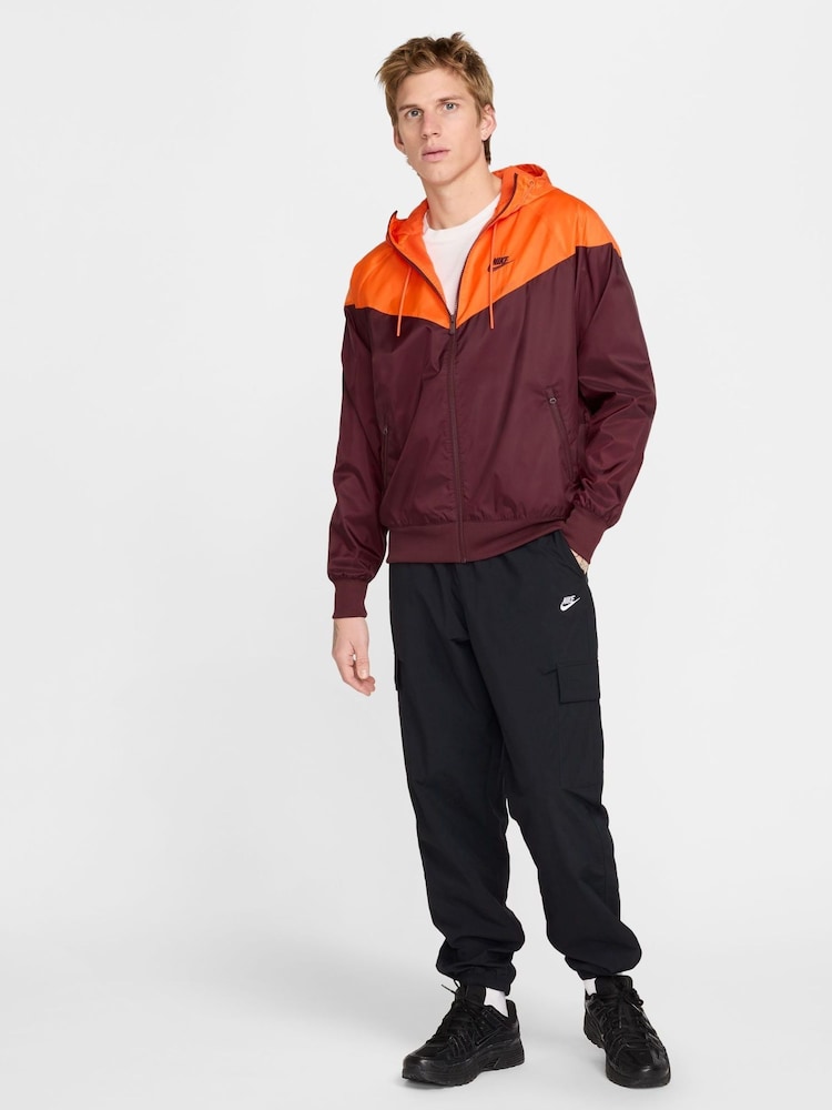 Nike Burgundy Red and Orange Sportswear Windrunner Hooded Jacket - Image 6 of 6 Nike Burgundy Red and Orange Sportswear Windrunner Hooded Jacket - Image 6 of 6