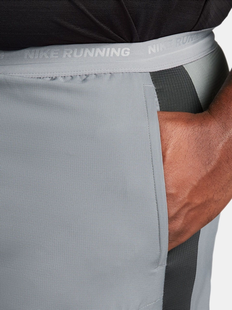 Nike Smoke Grey Dri-Fit Stride 5 Inch 2-in-1 Running Shorts - Image 7 of 11