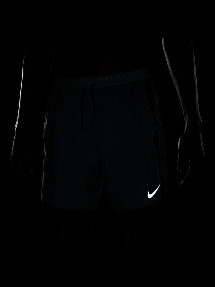 Nike Smoke Grey Dri-Fit Stride 5 Inch 2-in-1 Running Shorts - Image 9 of 11
