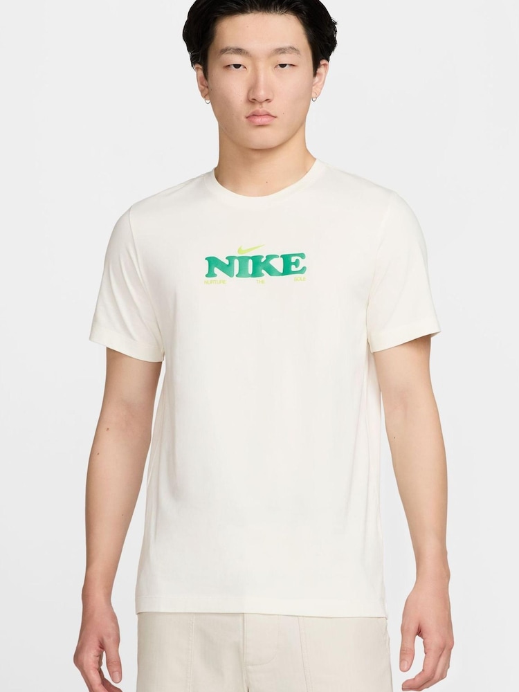 Nike White Sportswear Blooming Graphic 100% Cotton T-Shirt - Image 1 of 6