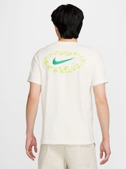 Nike White Sportswear Blooming Graphic 100% Cotton T-Shirt - Image 5 of 6