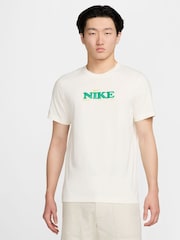 Nike White Sportswear Blooming Graphic 100% Cotton T-Shirt - Image 6 of 6