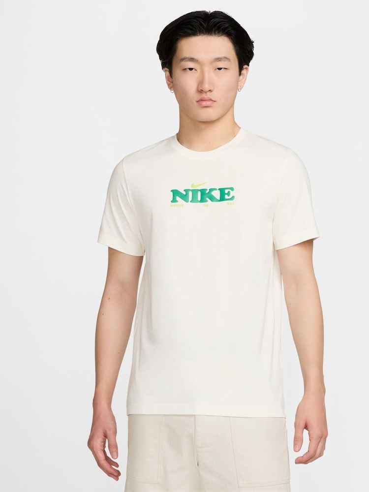 Nike White Sportswear Blooming Graphic 100% Cotton T-Shirt - Image 6 of 6