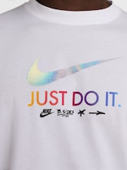 Nike White Sportswear Mixtape Just Do It. Graphic 100% Cotton T-Shirt - Image 4 of 6