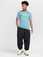 Nike Blue Sportswear Blooming Graphic 100% Cotton T-Shirt - Image 2 of 8