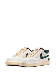 Nike White/Green Court Vision Low Trainers - Image 3 of 8