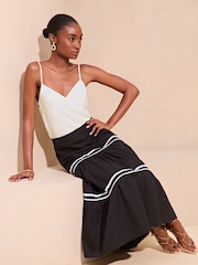 Lipsy Ivory White Satin Panel Cami Vest Top - Image 4 of 4