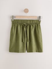 Verde caqui - Tie Waist Linen Blend Boy Shorts - Imagen 6 de 8