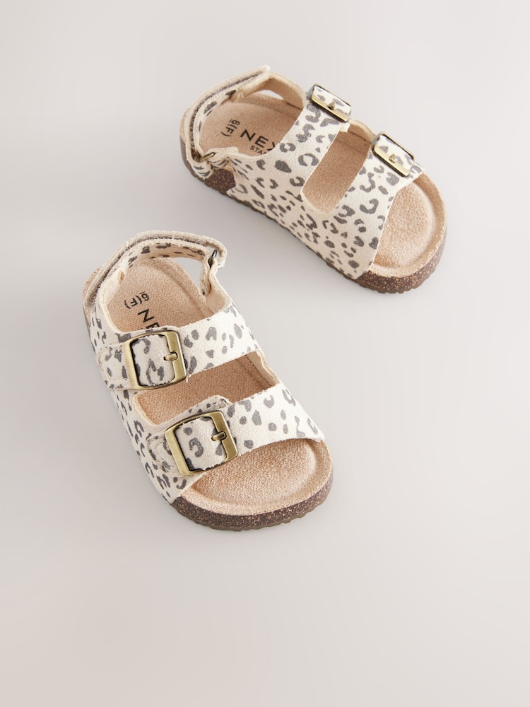 Animal Print Standard Fit (F) Corkbed Double Two Strap Sandals - Image 1 of 5