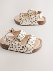 Animal Print Standard Fit (F) Corkbed Double Two Strap Sandals - Image 3 of 5