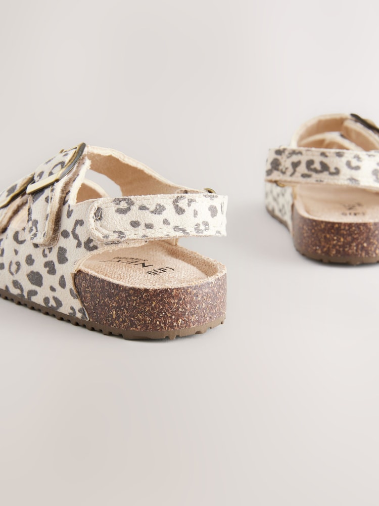 Animal Print Standard Fit (F) Corkbed Double Two Strap Sandals - Image 4 of 5