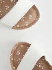 White Leather Wide Fit (G) Touch Fastening Corkbed Sandals - Image 6 of 7