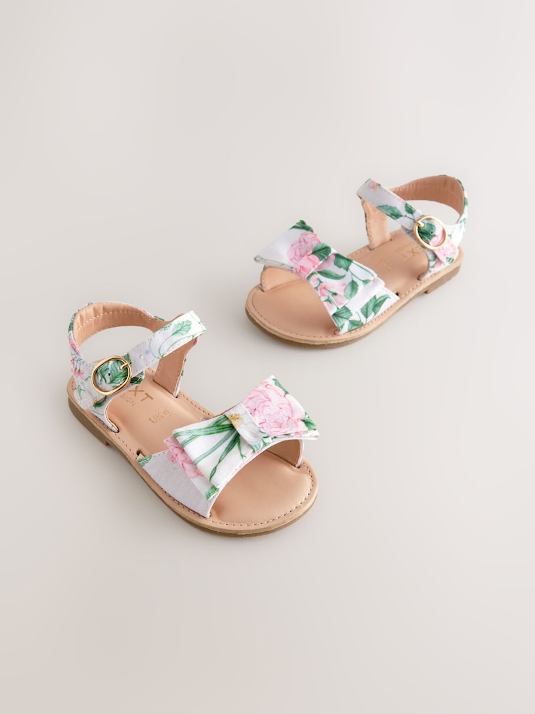 Floral Standard Fit (F) Bow Occasion Sandals - Image 1 of 5