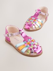 Rainbow Metallic Standard Fit (F) Fisherman Occasion Sandals - Image 1 of 6
