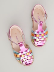 Rainbow Metallic Standard Fit (F) Fisherman Occasion Sandals - Image 3 of 6