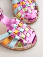 Rainbow Metallic Standard Fit (F) Fisherman Occasion Sandals - Image 5 of 6