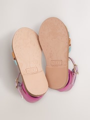 Rainbow Metallic Standard Fit (F) Fisherman Occasion Sandals - Image 6 of 6