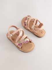 Rose Gold Cherry Multi Strap Sandals - Image 1 of 6