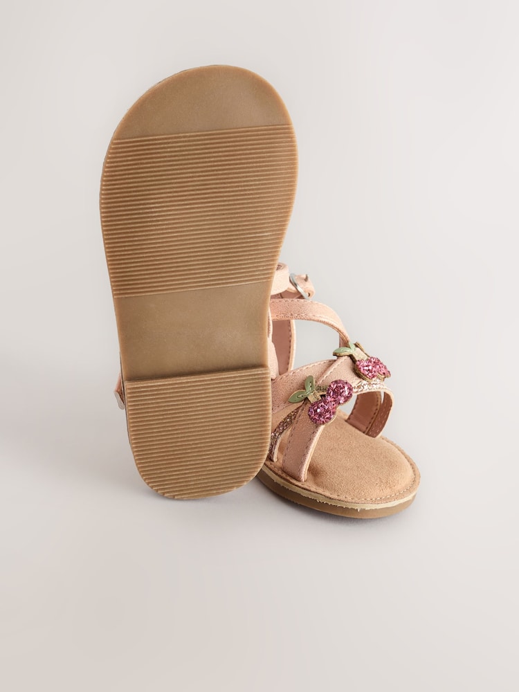 Rose Gold Cherry Multi Strap Sandals - Image 4 of 6