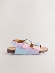 Multi Glitter Standard Fit (F) Corkbed Double Two Strap Sandals - Image 2 of 5