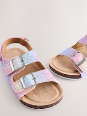 Multi Glitter Standard Fit (F) Corkbed Double Two Strap Sandals - Image 3 of 5