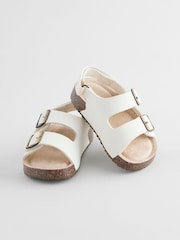 Neutral White Standard Fit (F) Corkbed Two Strap Sandals - Image 1 of 6