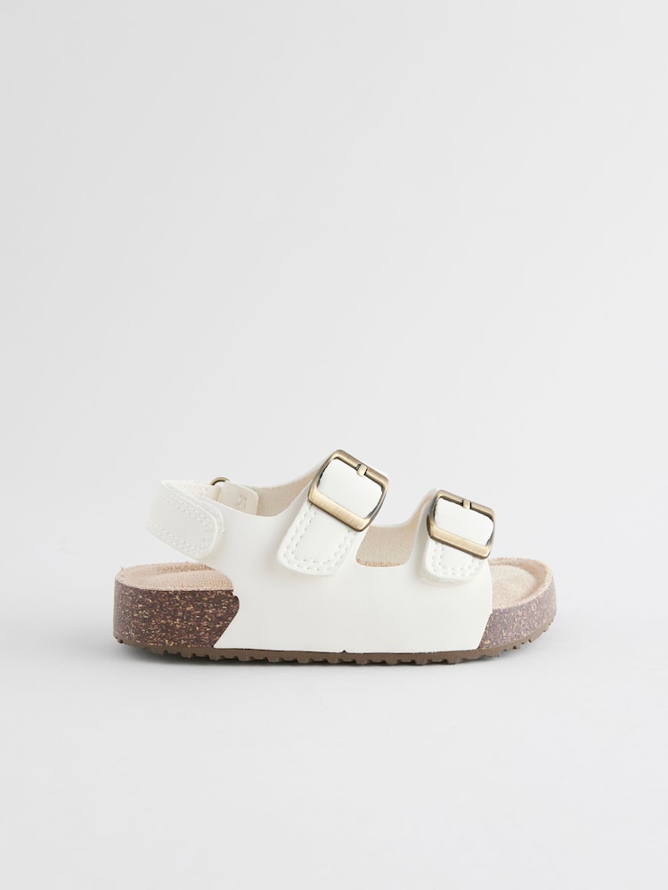 Neutral White Standard Fit (F) Corkbed Two Strap Sandals - Image 2 of 6