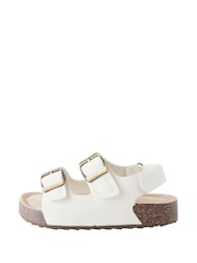 Neutral White Standard Fit (F) Corkbed Two Strap Sandals - Image 3 of 6