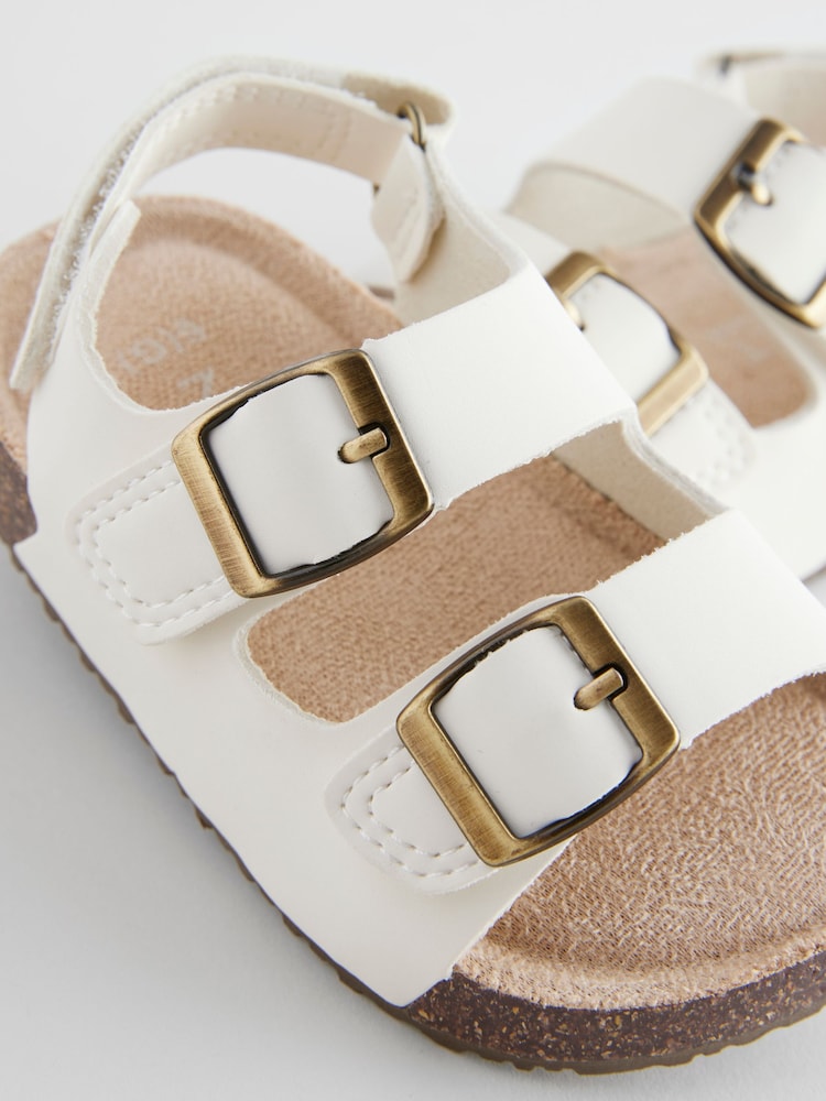 Neutral White Standard Fit (F) Corkbed Two Strap Sandals - Image 4 of 6