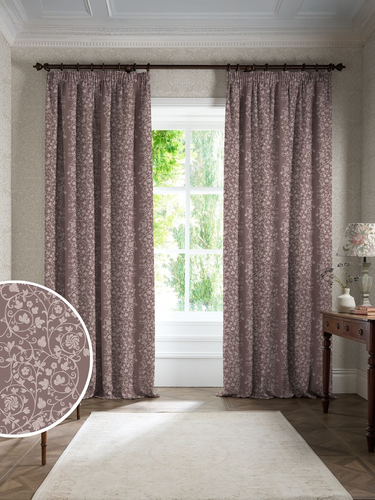 Historic Royal Palaces Plum Tudor Trail Made To Measure Curtains - Image 1 of 10 Historic Royal Palaces Plum Tudor Trail Made To Measure Curtains - Image 1 of 10