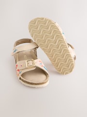 Neutral Leather Embroidery Standard Fit (F) Touch Fastening Corkbed Sandals - Image 5 of 7
