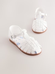 White Standard Fit (F) Fisherman Occasion Sandals - Image 1 of 6