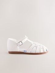 White Standard Fit (F) Fisherman Occasion Sandals - Image 2 of 6