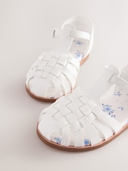 White Standard Fit (F) Fisherman Occasion Sandals - Image 3 of 6