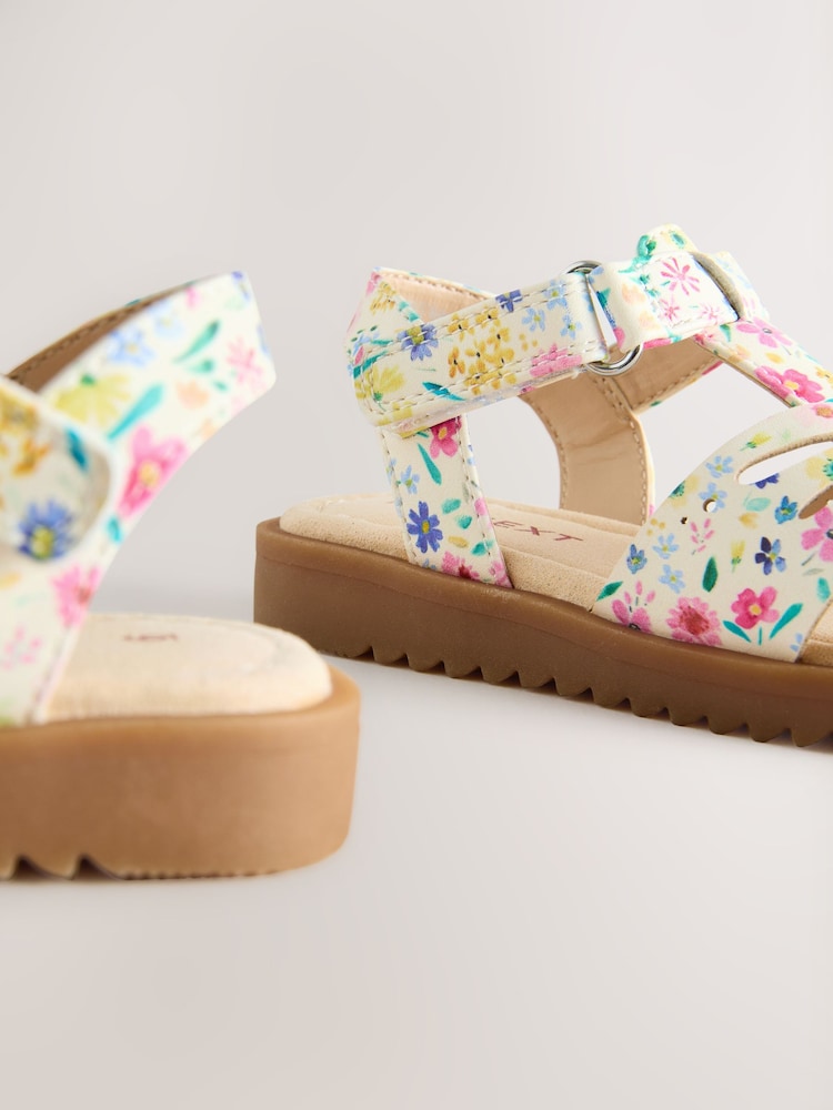 Floral Print Ankle Strap Sandals - Image 5 of 5