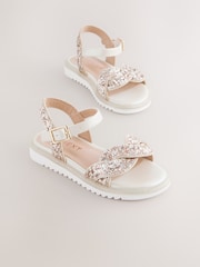 Ivory Glitter Occasion Sandals - Image 1 of 6